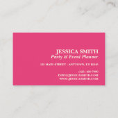 Pink White Circus Zoo Tierkekse Cracker Visitenkarte (Rückseite)