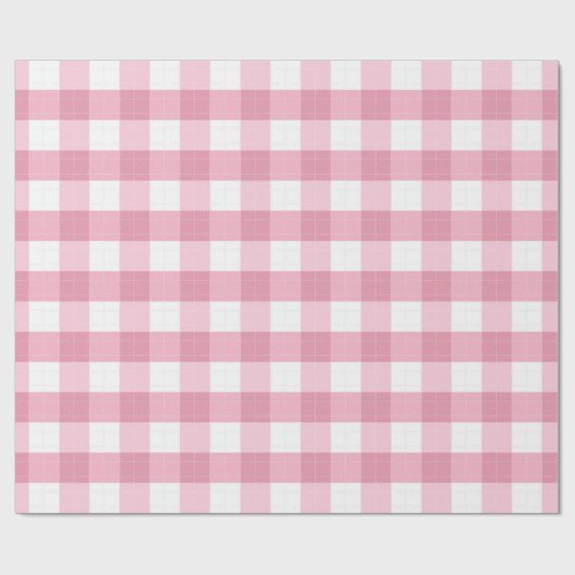 Pink & White Classic Gingham Pattern Geschenkpapier (Flach)