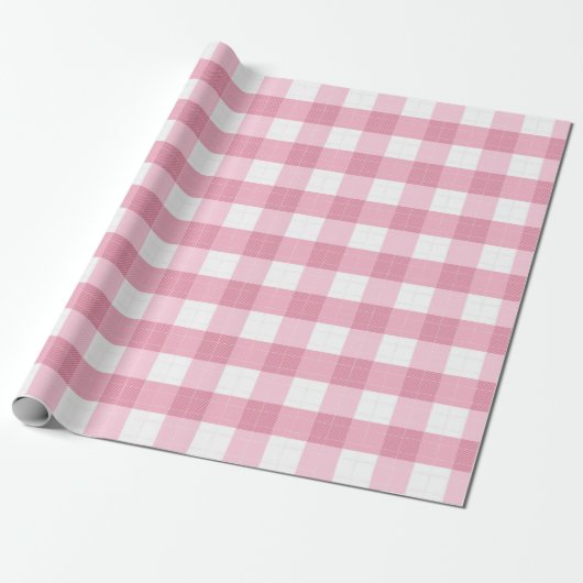 Pink & White Classic Gingham Pattern Geschenkpapier (Ungerollt)
