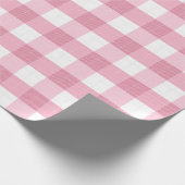 Pink & White Classic Gingham Pattern Geschenkpapier (Ecke)