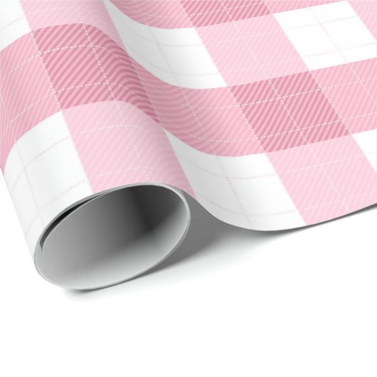 Pink & White Classic Gingham Pattern Geschenkpapier (Rolleneckpunkt)