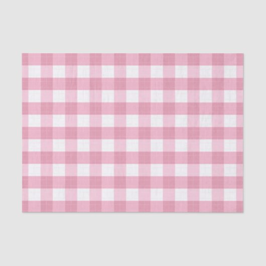 Pink & White Classic Gingham Pattern Seidenpapier (Vorderseite)