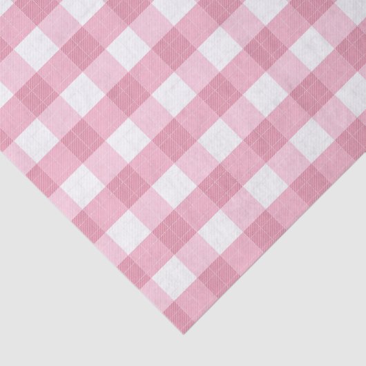 Pink & White Classic Gingham Pattern Seidenpapier (Ausschnitt)