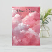 Pink & White Clouds Thank You Card Einladung (Stehend Vorderseite)