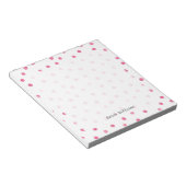 Pink White Confetti Dots Muster Notizblock (angewinkelt)