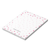 Pink White Confetti Dots Muster Notizblock (Rotiert)