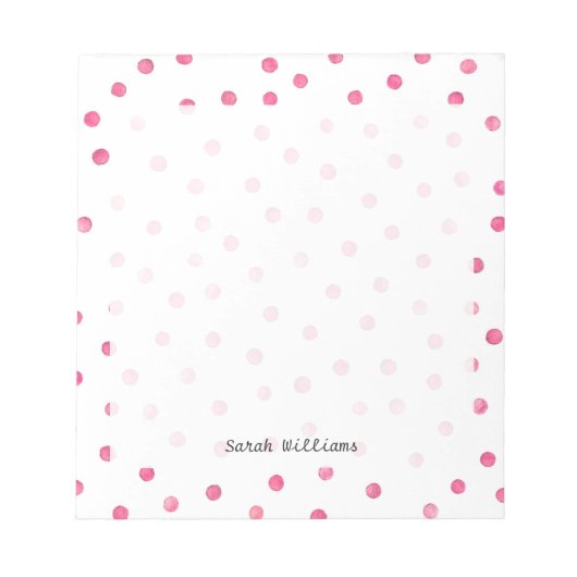 Pink White Confetti Dots Muster Notizblock (Vorderseite)