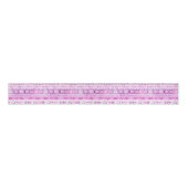 Pink White Cozy Stripes Christmas Ripsband (Vorderseite)