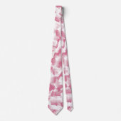 Pink White Cubism Abstract Pattern Krawatte (Vorderseite)