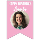 Pink White Custom 40. Geburtstagsbündel Wimpelkette (Zweite Fahne)