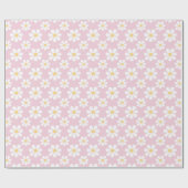 Pink White Daisy Pattern  Geschenkpapier (Flach)