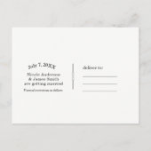 Pink & White Damask Chic Wedding Save the Date Ankündigungspostkarte (Rückseite)