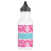 Pink White Damask Custom Edelstahlflasche (Links)