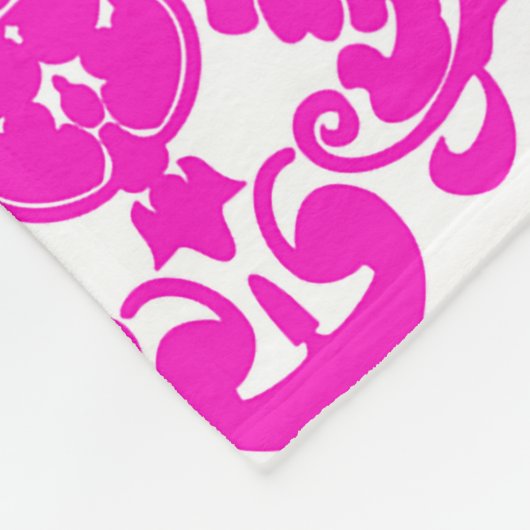 Pink & White Damask Muster Chic Elegantes Design T Fleecedecke (Ecke)