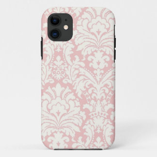 Pink&White Damast iPhone Fall 11 Hülle