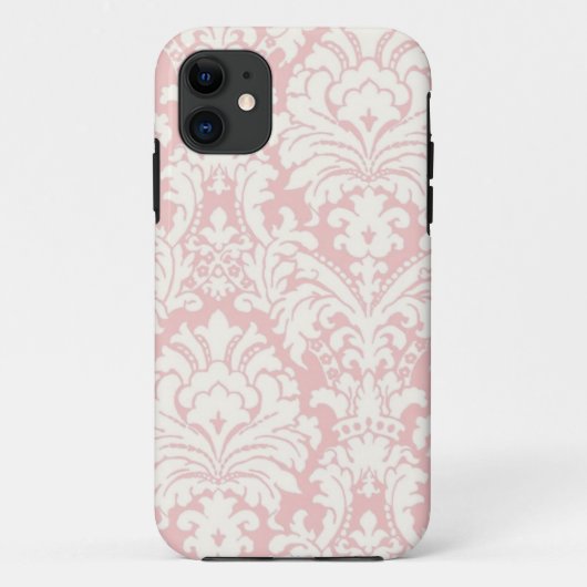 Pink&White Damast iPhone Fall Case-Mate iPhone Hülle (Rückseite)
