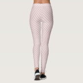 Pink White Diagonal Stripes Muster Leggings (Rückseite)