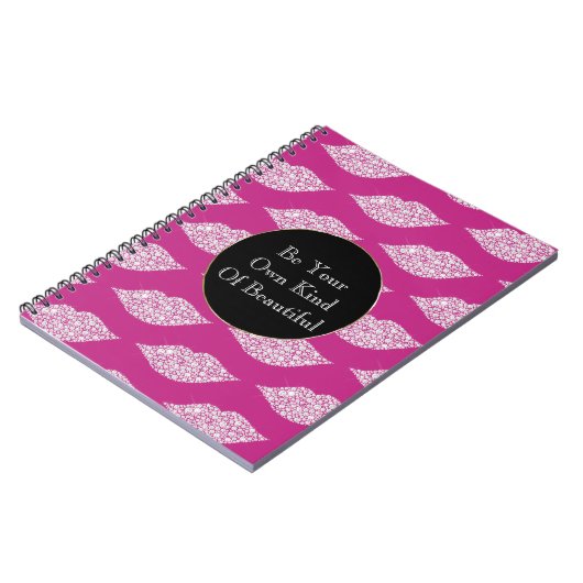 Pink White Diamond Lips Notizblock (Linke Seite)