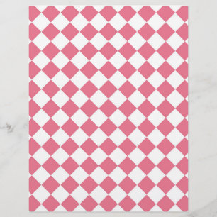 Pink White Diamond Schachbrett Muster Briefbogen