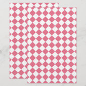 Pink White Diamond Schachbrett Muster Briefpapier (Vorne/Hinten)
