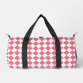 Pink White Diamond Schachbrett Muster Duffel Bag Duffle Bag (Vorderseite)