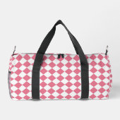 Pink White Diamond Schachbrett Muster Duffel Bag Duffle Bag (Rückseite)