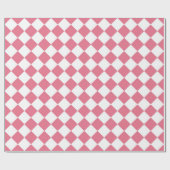 Pink White Diamond Schachbrett Muster Geschenkpapier (Flach)
