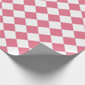 Pink White Diamond Schachbrett Muster Geschenkpapier (Ecke)