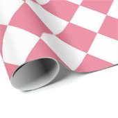 Pink White Diamond Schachbrett Muster Geschenkpapier (Rolleneckpunkt)