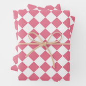 Pink White Diamond Schachbrett Muster Geschenkpapier Set (Beispiel)
