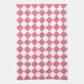 Pink White Diamond Schachbrett Muster Geschirrtuch (Vertikal)