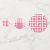 Pink White Diamond Schachbrett Muster Konfetti (Vorderseiten)