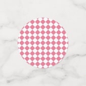 Pink White Diamond Schachbrett Muster Konfetti (Klein Vorderseite)