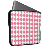 Pink White Diamond Schachbrett Muster Laptopschutzhülle (Vorne Rechts)