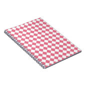 Pink White Diamond Schachbrett Muster Notizblock (Rechte Seite)