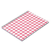 Pink White Diamond Schachbrett Muster Notizblock (Linke Seite)
