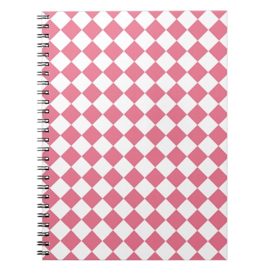 Pink White Diamond Schachbrett Muster Notizblock (Vorderseite)