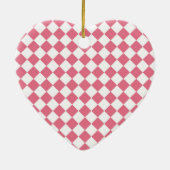 Pink White Diamond Schachbrett Muster Ornament (Hinten)