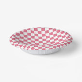 Pink White Diamond Schachbrett Muster Pappteller (Gewinkelt)
