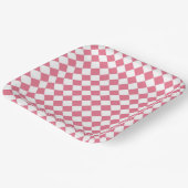 Pink White Diamond Schachbrett Muster Pappteller (Gewinkelt)