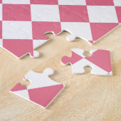 Pink White Diamond Schachbrett Muster Puzzle (Seite)