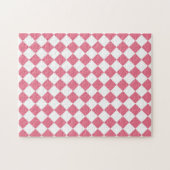 Pink White Diamond Schachbrett Muster Puzzle (Horizontal)