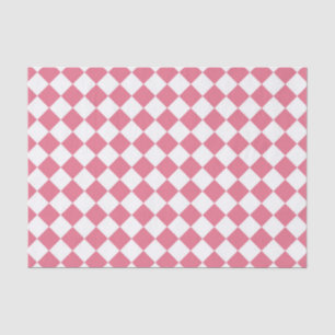 Pink White Diamond Schachbrett Muster Seidenpapier