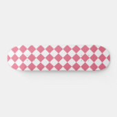 Pink White Diamond Schachbrett Muster Skateboard (Horizontal)