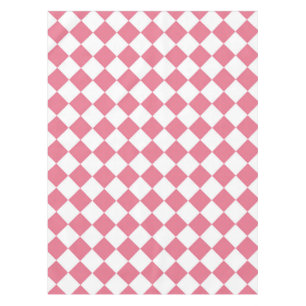 Pink White Diamond Schachbrett Muster Tischdecke