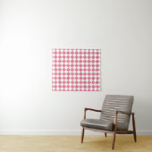 Pink White Diamond Schachbrett Muster Wandteppich (Beispiel (Horizontal))