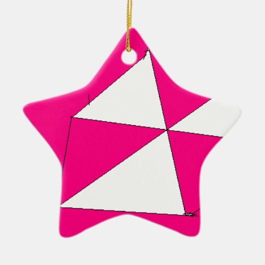 Pink White Digital Painting, Kinderkunst Keramik Ornament (Vorne)