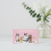 Pink White Dog Behaviorist Visitenkarte (Stehend Vorderseite)