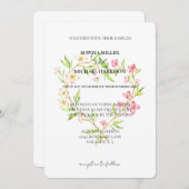 Pink White Dogwood Blumenzwiebelherz Hochzeit Einladung (Vorne/Hinten)