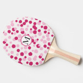 Pink White Dots Custom Monogram Ping Pong Paddel Tischtennis Schläger (Seitenansicht)